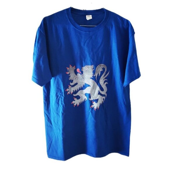 Scotland Patriotic Lion Rampant Men's Blue Short Sleeve T-Shirt - Picture 1 of 4